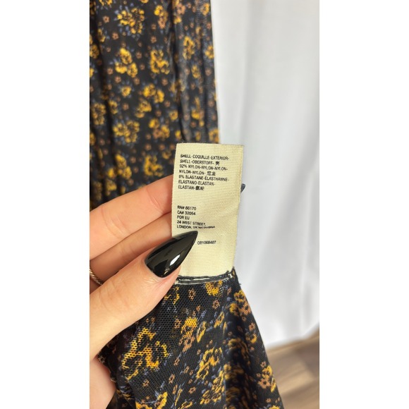 $128‎ Free People Black Hello & Goodbye Mesh Long Sleeve Maxi Dress Size Small - Picture 7 of 9